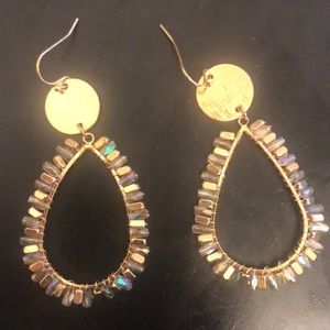 Dangly gold earrings